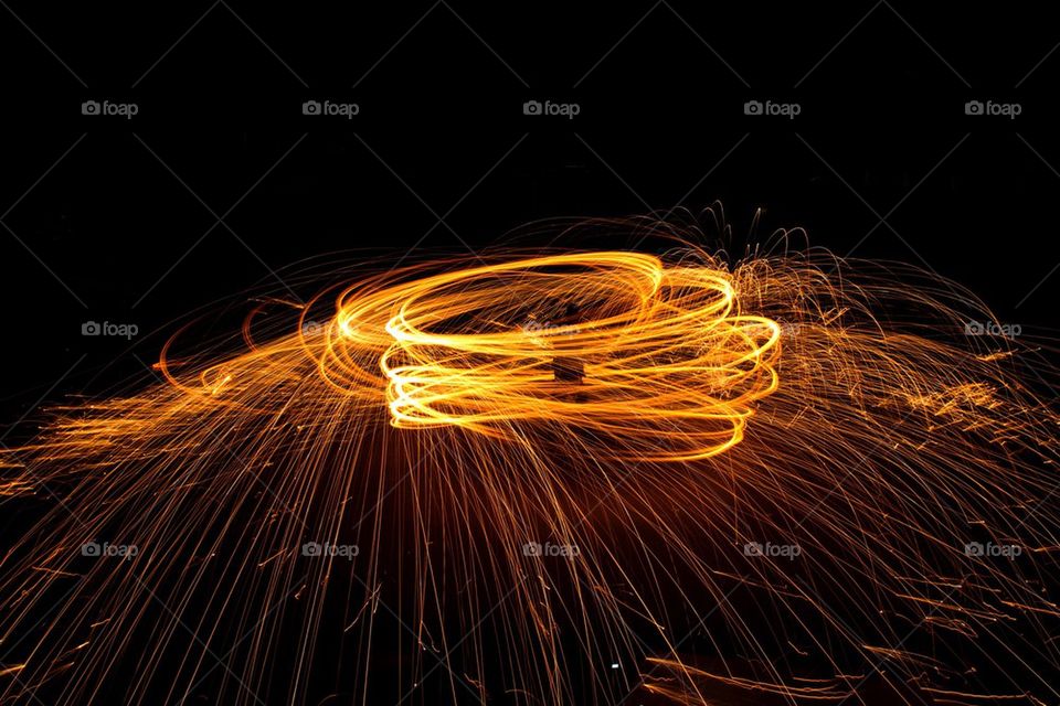 Steel wool photography spiral