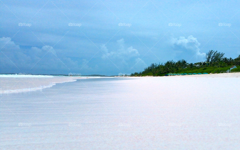beach pink white sand by lilduval