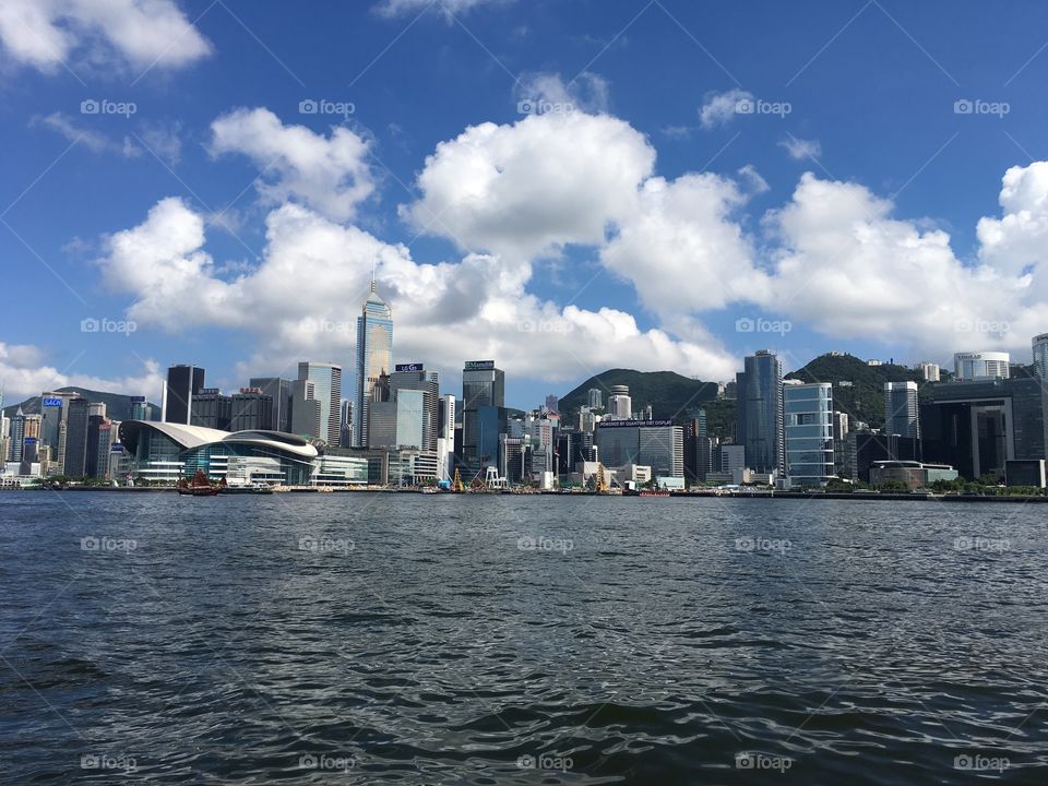 Victoria Harbour Hong Kong Sunny Day