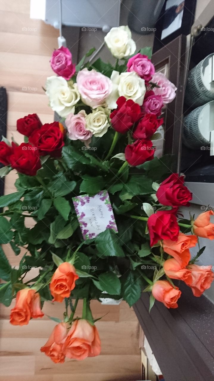 Happy birthday bunch of roses