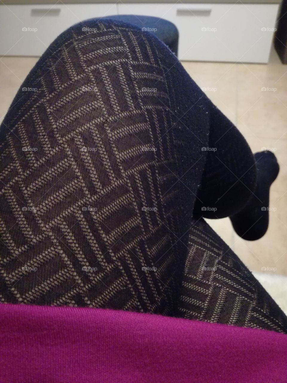 Winter tights. Geometric embroidery