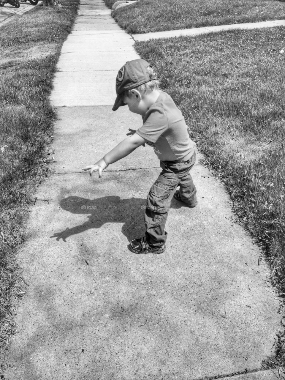 Dancing with his shadow