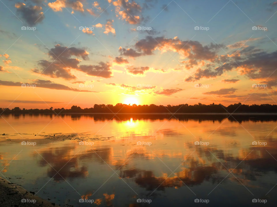 mythical dawn on the river