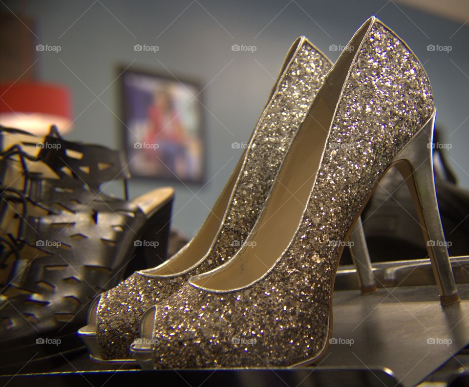 Fashionable Shoes on Display