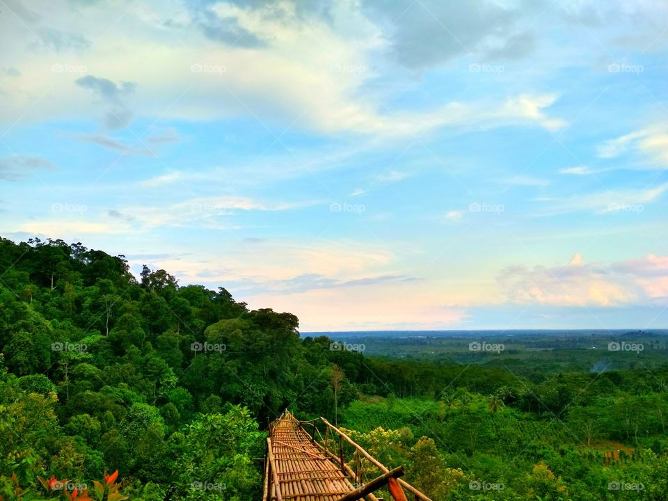Raft above the landscape
