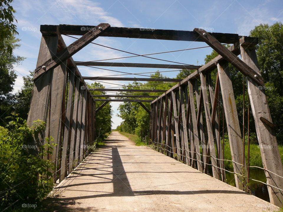 Ancient truss bridge still being used