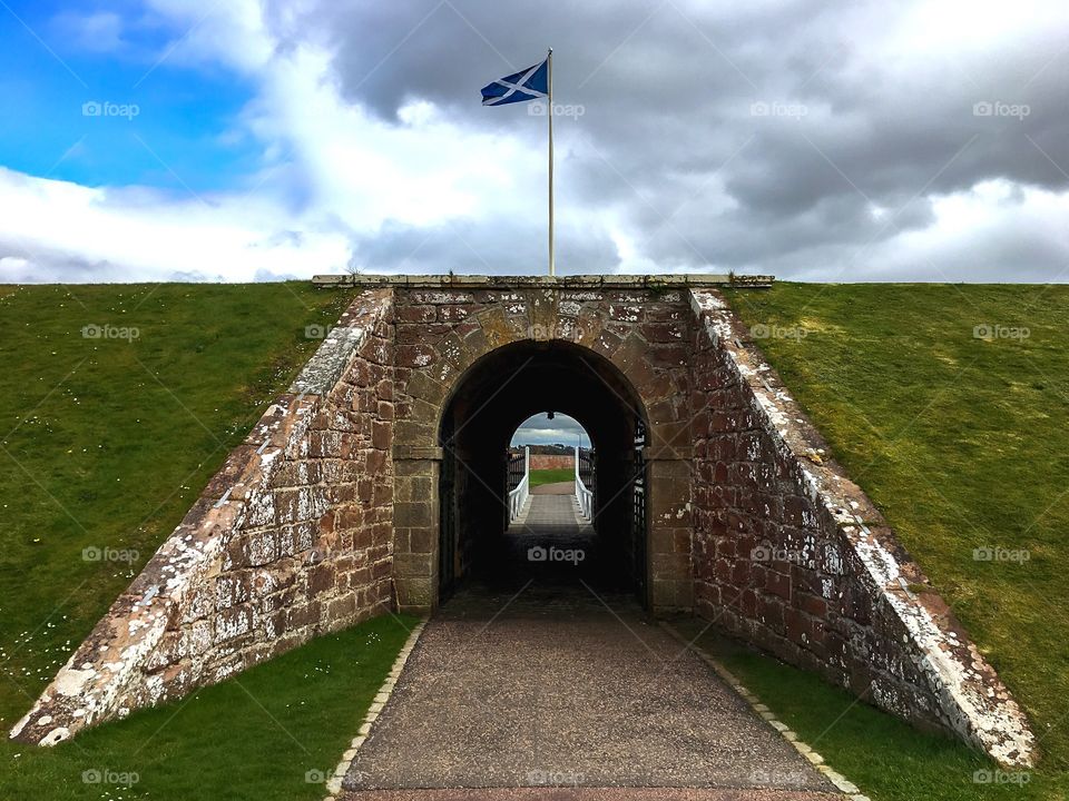 The imposing entrance of Fort George near Inverness, Highlands of Scotland
