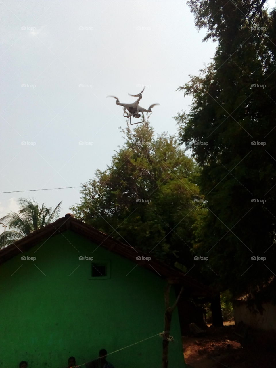 Village, outside, sky, clouds, dron