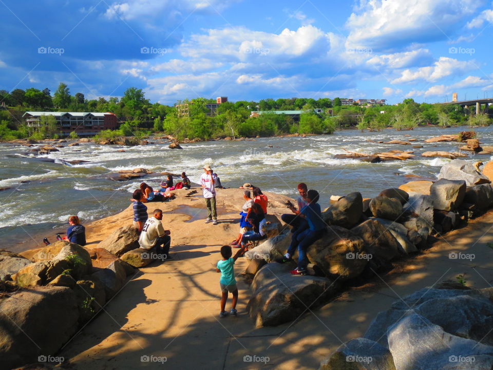 Day at Park. Spring Day on the James