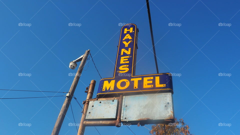 Old vintage neon hotel sign
