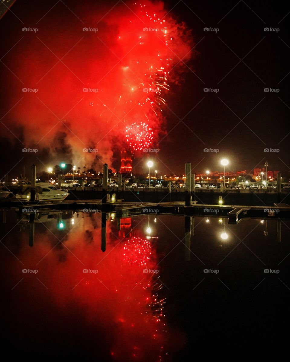 fireworks in the city of Rabat, Morocco