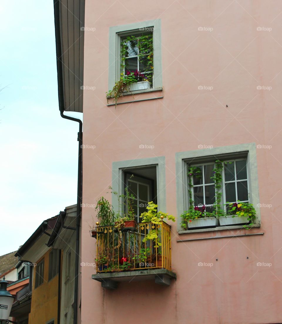 old house window and balcony