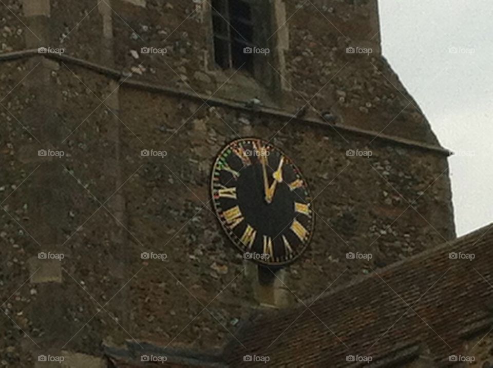 Clock on church tower