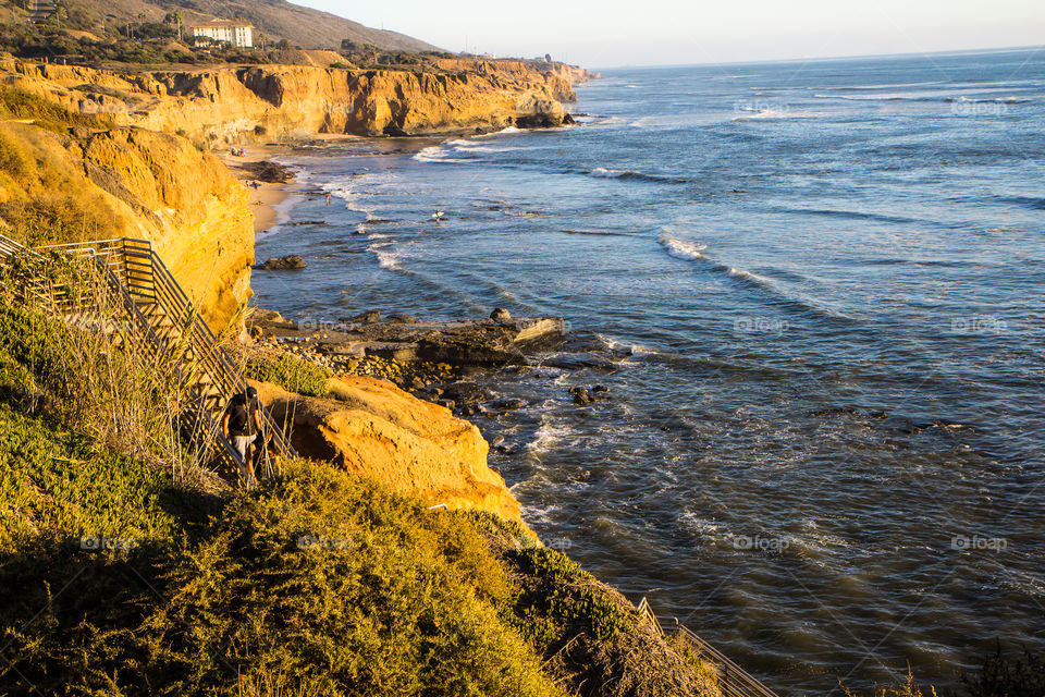 Stairs at coastline