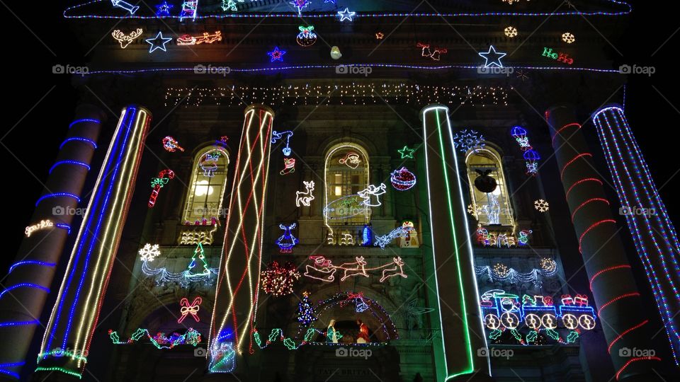 Xmas lights at Tate Britain, London