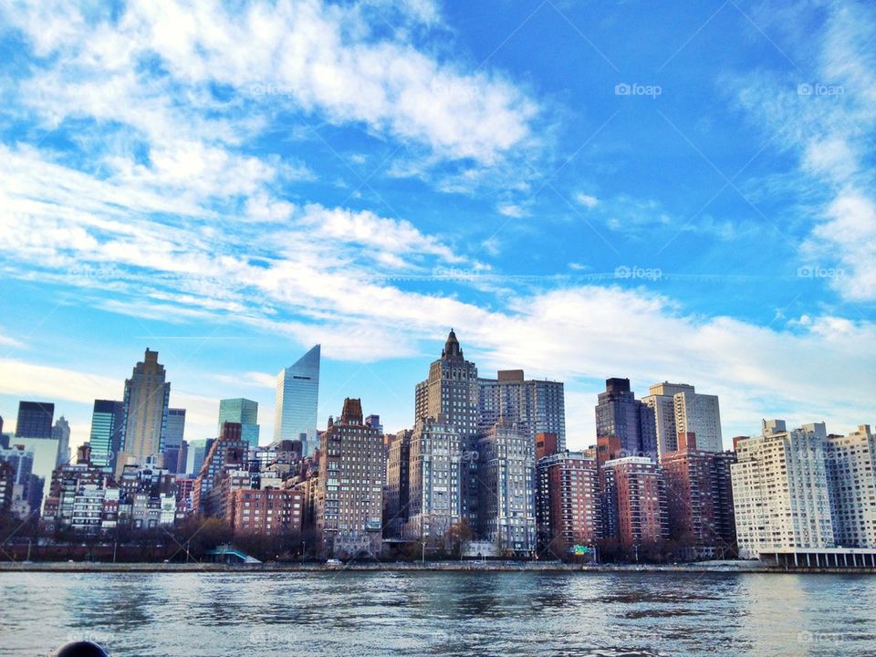 View of a river near the city
