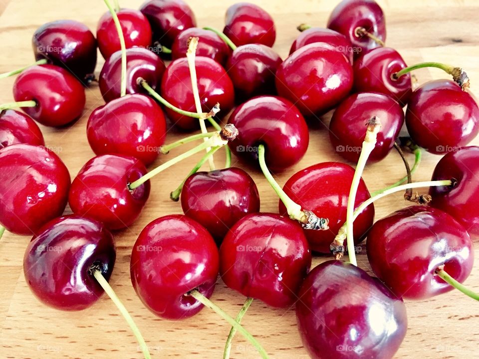 Red sweet fresh cherries 