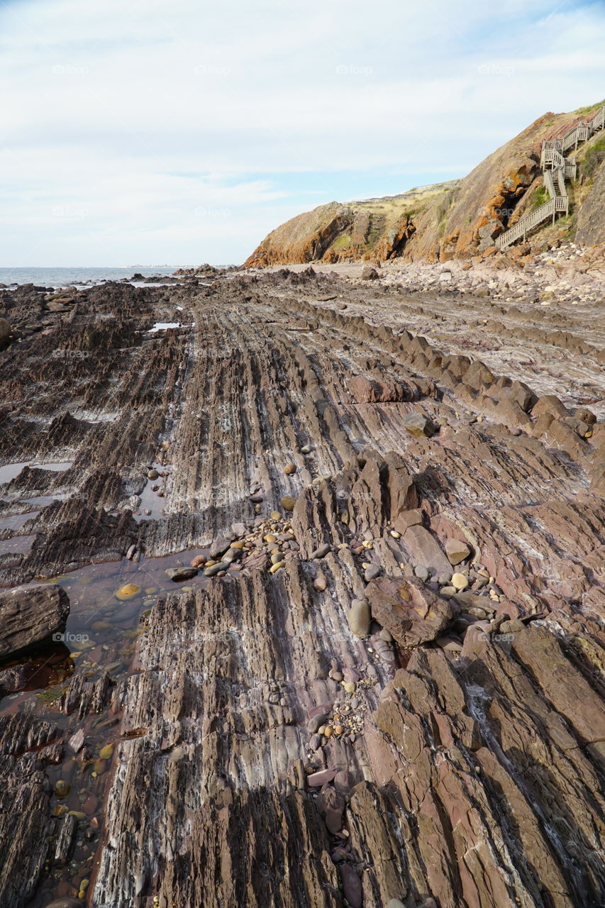 Hallet Cove Beach cliffs and boardwalk