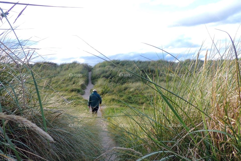 A walk at Findhorn. . The dunes at Findhorn, Scotland. 