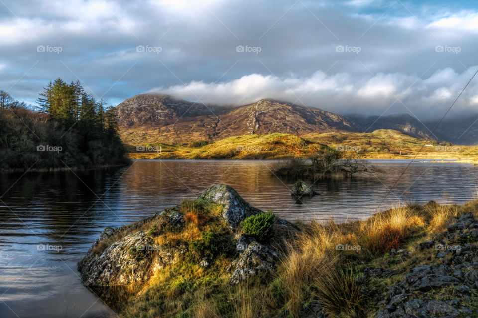 Lakes and mountains at West of Ireland