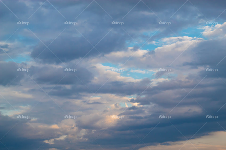 The beauty of the evening sky with clouds