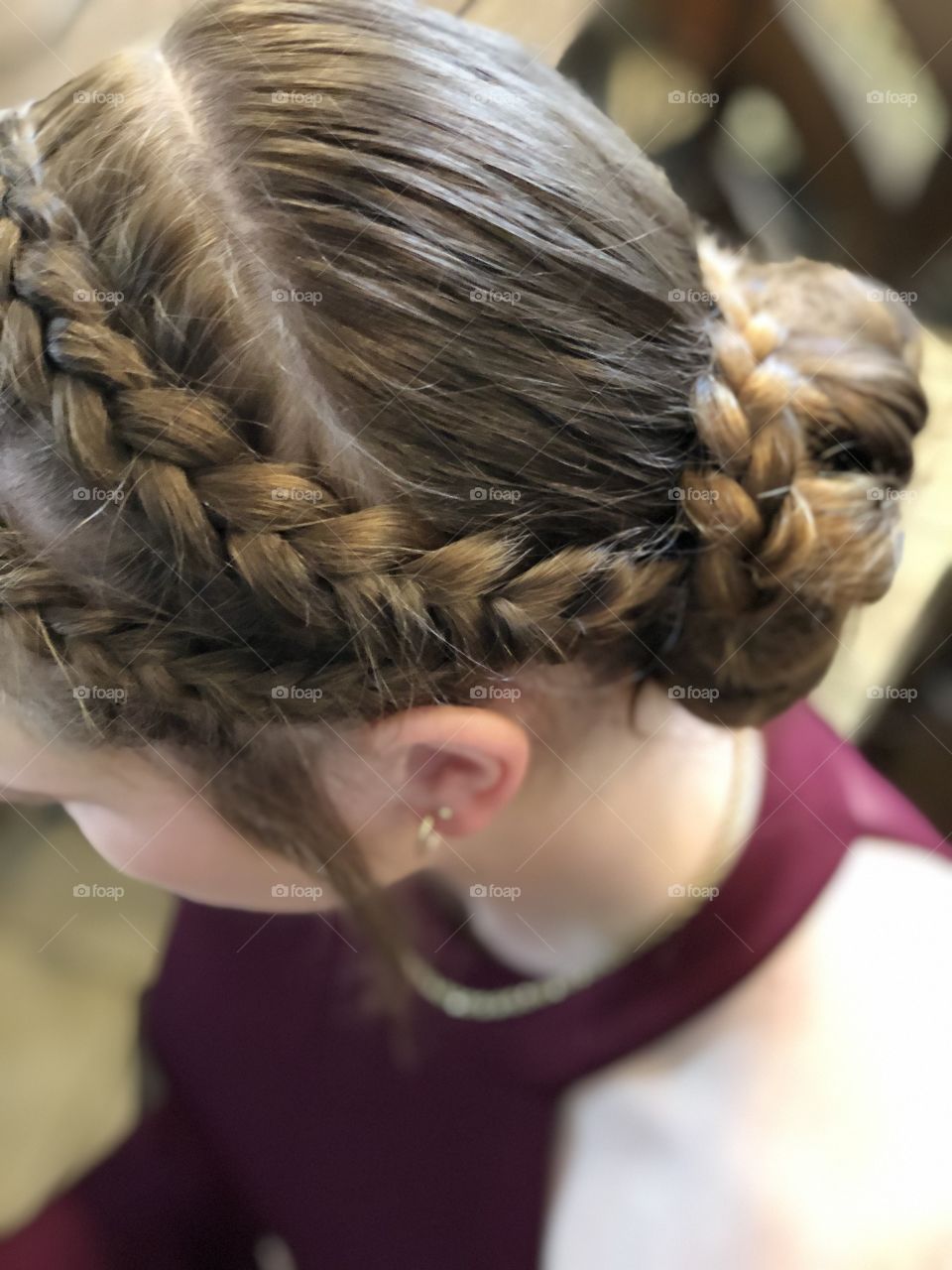 Braided hair model ready for prom