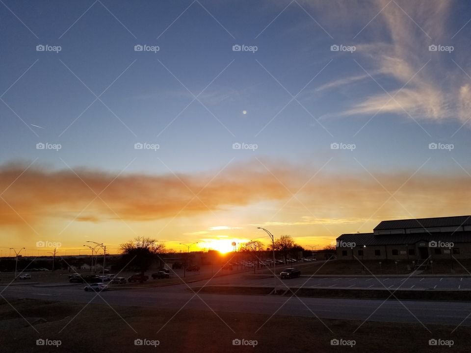 Another beautiful winter sunset over Fort Hood, Texas military base.