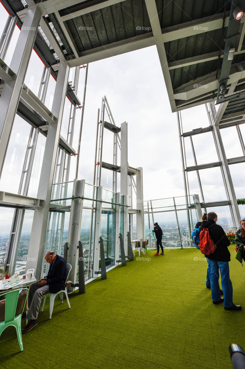 Tourist at the Shard in London.