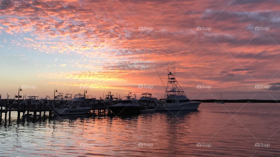 A sunset in Islamorada by Islamorada Fish Company. 
