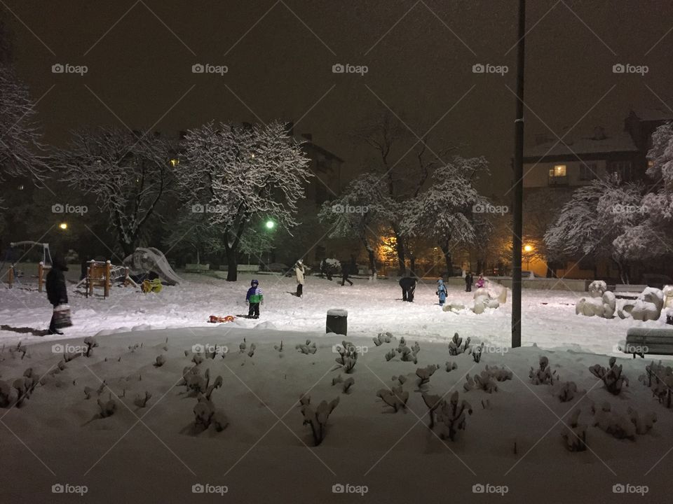 Snowy Children Playground