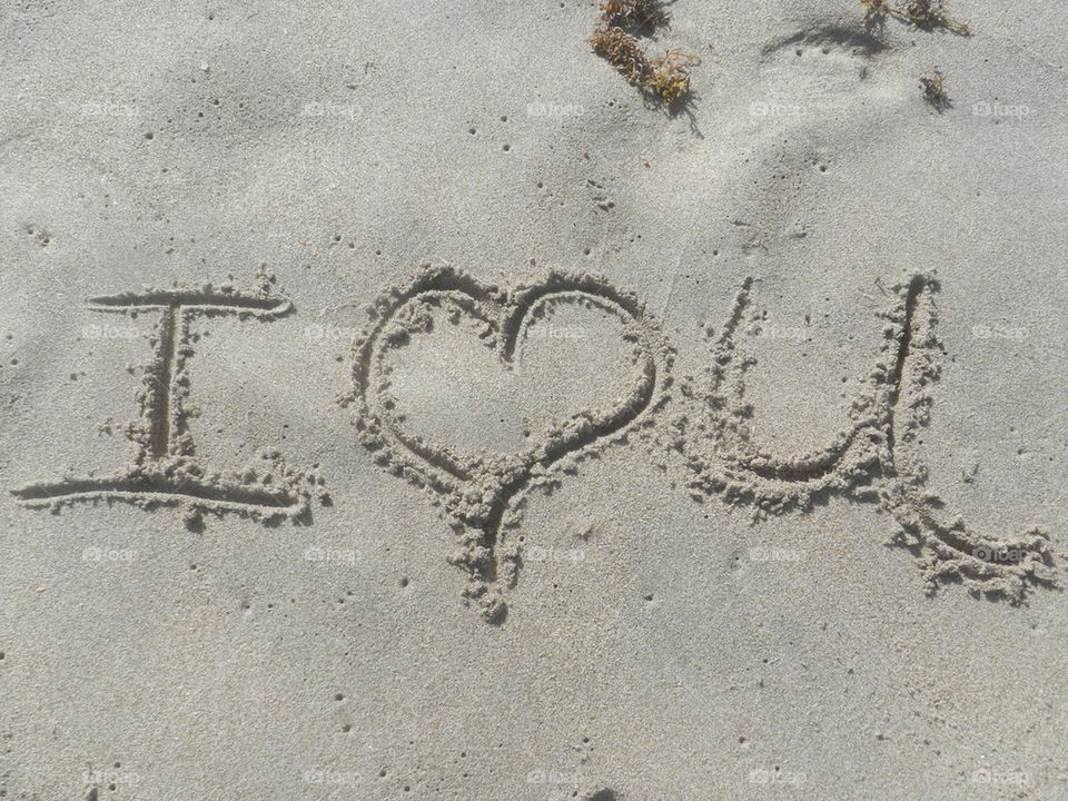 I love you in the sand