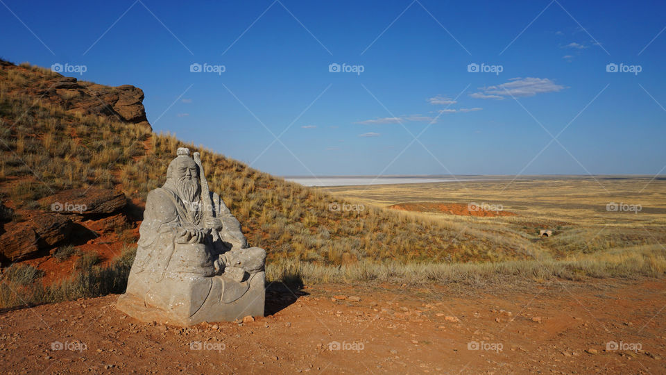 Bogdo mountain. Buddha.