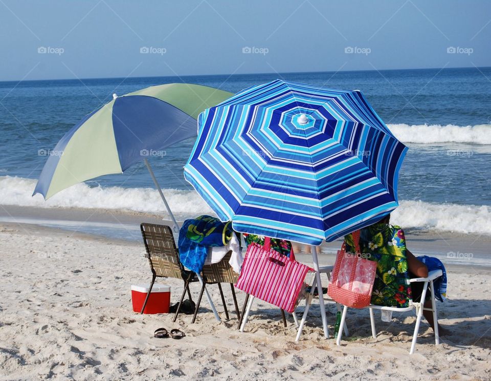 Beach umbrella chairs 