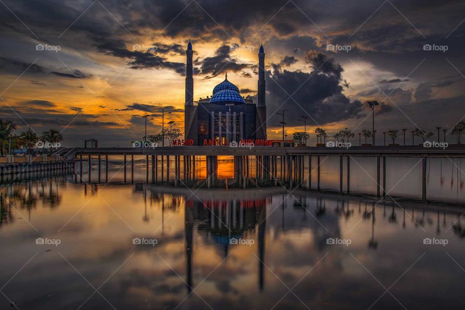 The Reflection of Amirul Mukminin Mosque.