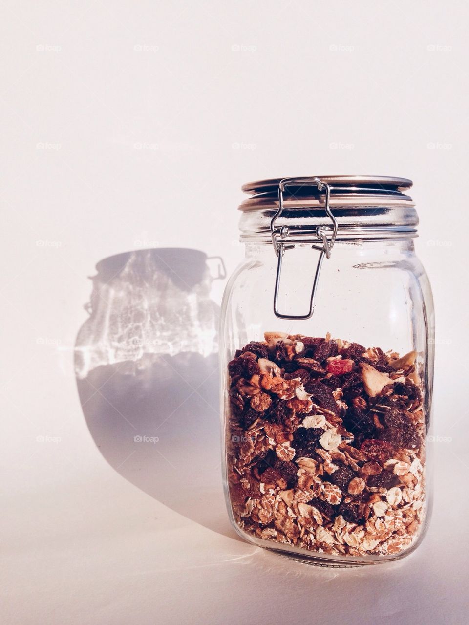 Close-up of driyed fruit in a glass Jar