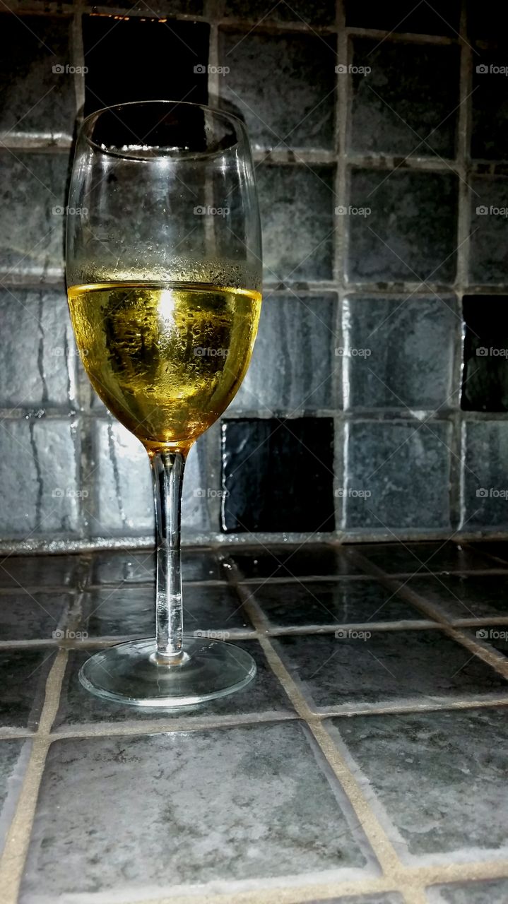 A glass of wine!. White wine!