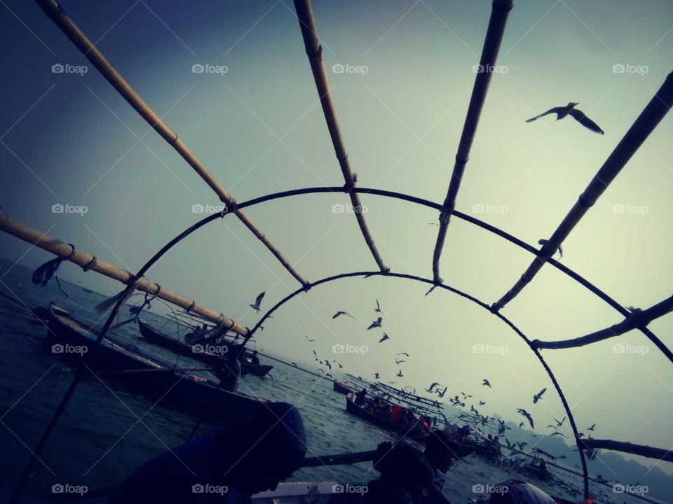 Triveni sangam, Allahabad,India: 
This is a place where you can forget all the troubles and will feel yourself