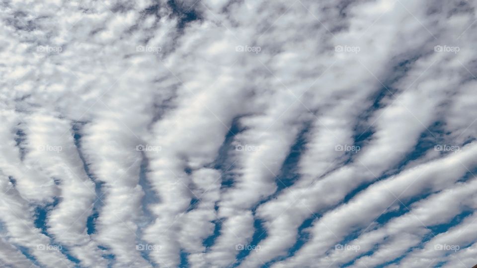 High clouds during High Noon whole Sky with Divided sections really Beautiful. 