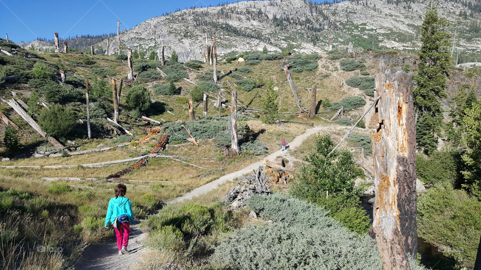 Woman in Hiking trail