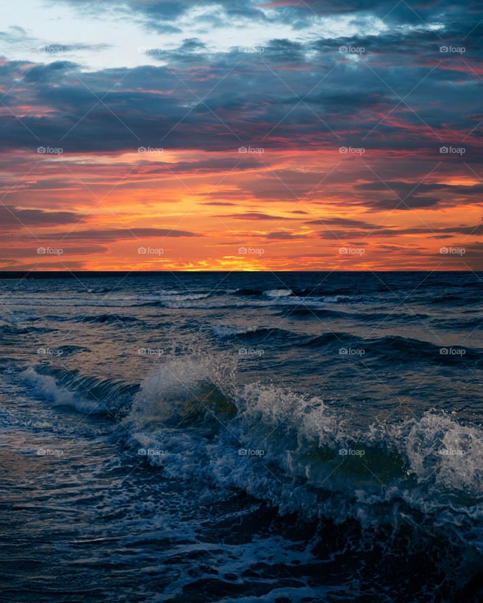 Very beautiful sunset view on the beach