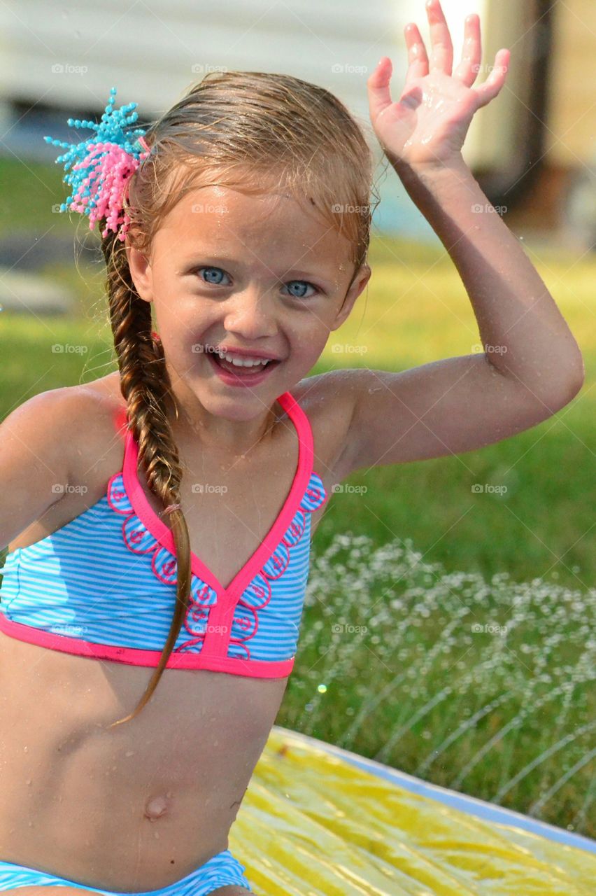 Portrait of smiling cute girl
