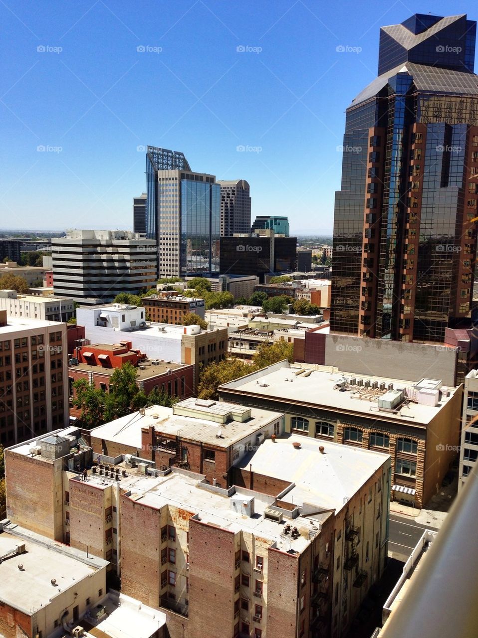 Sacramento downtown skyline view