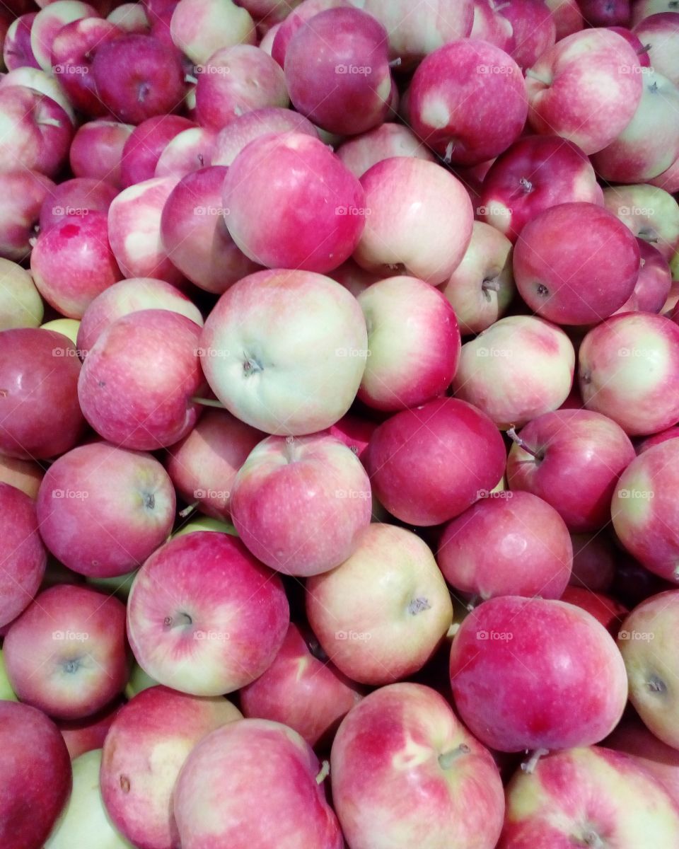 pink apple and background
