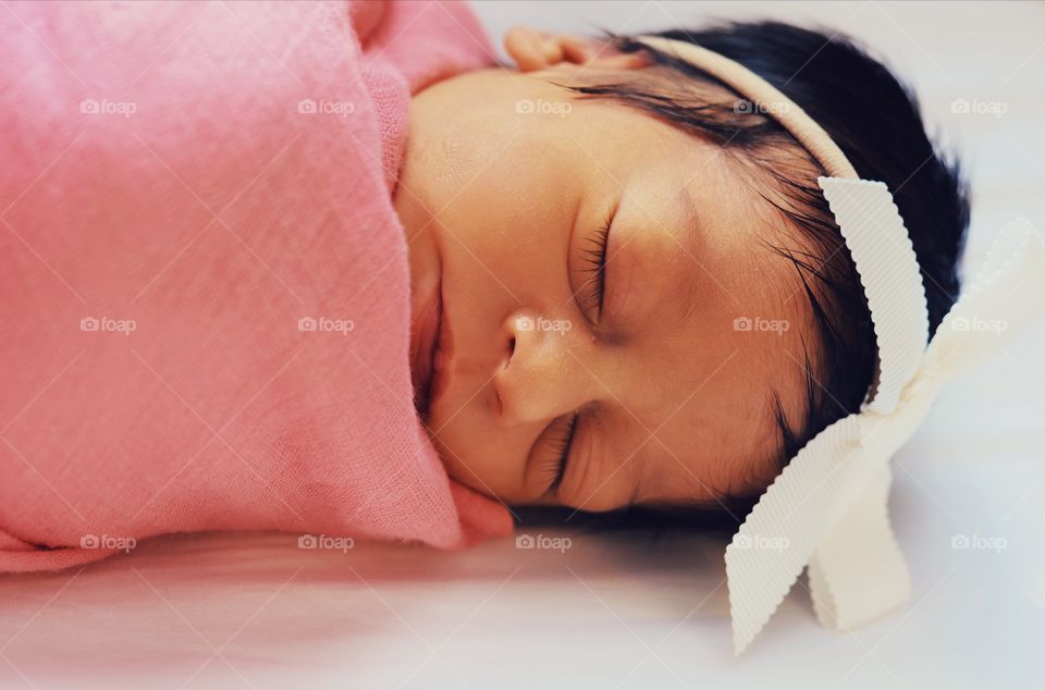 Bed, Child, Baby, Newborn, Girl