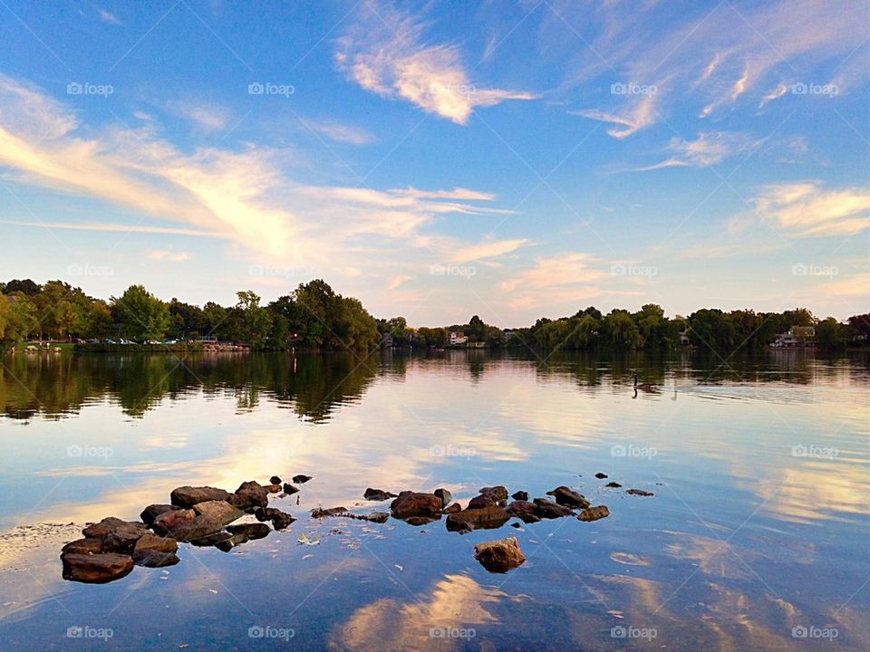 Clouds reflecting on the lake