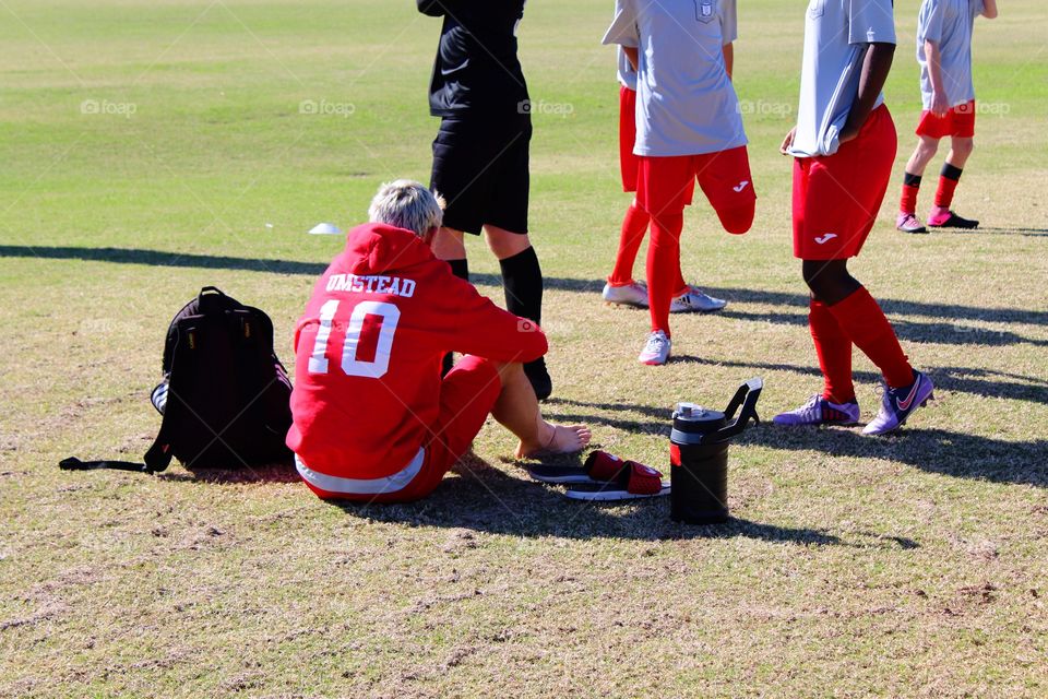 Pre-game stretching 