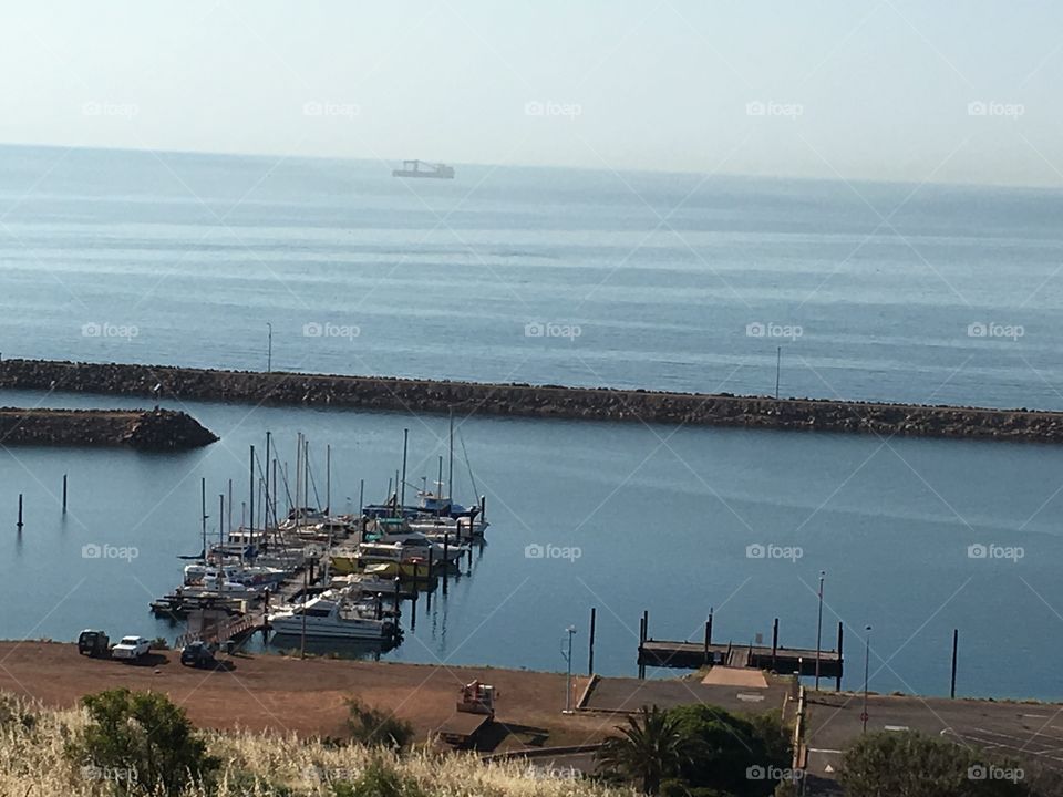 Harbour view from hummock hill. Harbour view from Hummock Hill, Whyalla, South Australia