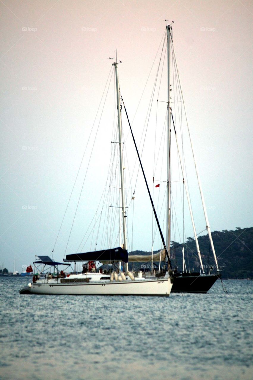 Sailing boats in Marmaris. Taken at the docks in Marmaris, Turkey in 2010 