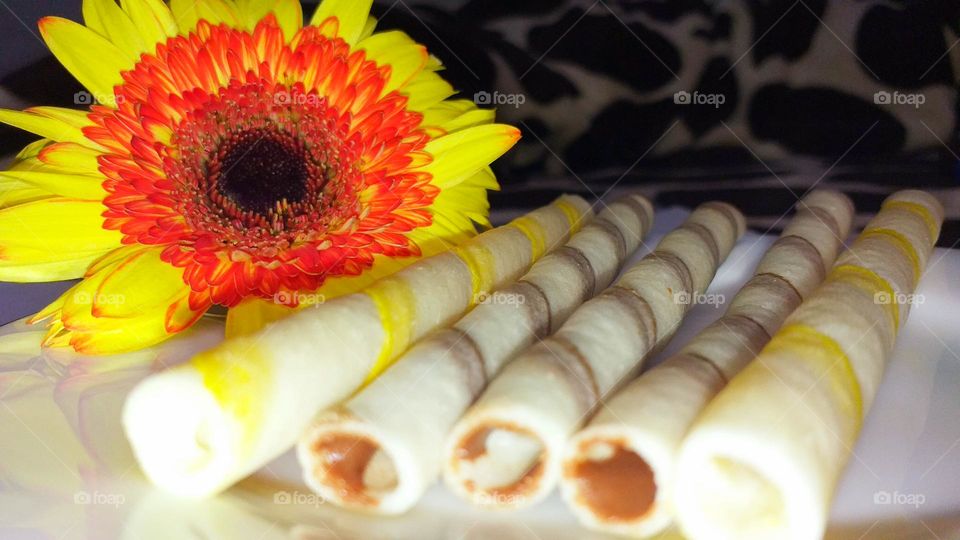 Summer treats - sweets decorated with flower