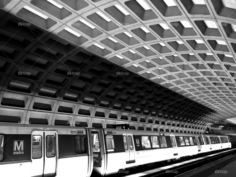 Concrete & Aluminum. DC metro station
